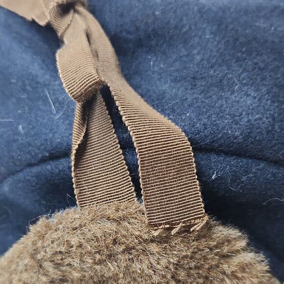 Vintage Trapper Hat Attack New York USA Union Label Retro Navy Wool Fleece Lined - Picture 11 of 13